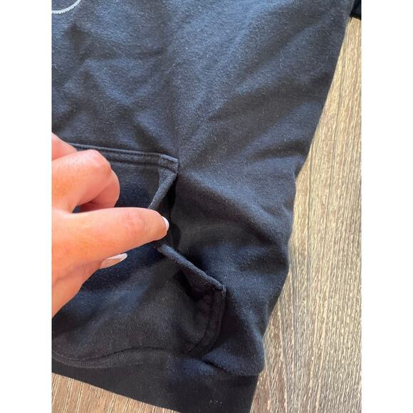 Nike Boys Youth Pullover Hoodie Logo Embroidered Black Gray Size L 6-7 Years Old - Picture 7 of 8